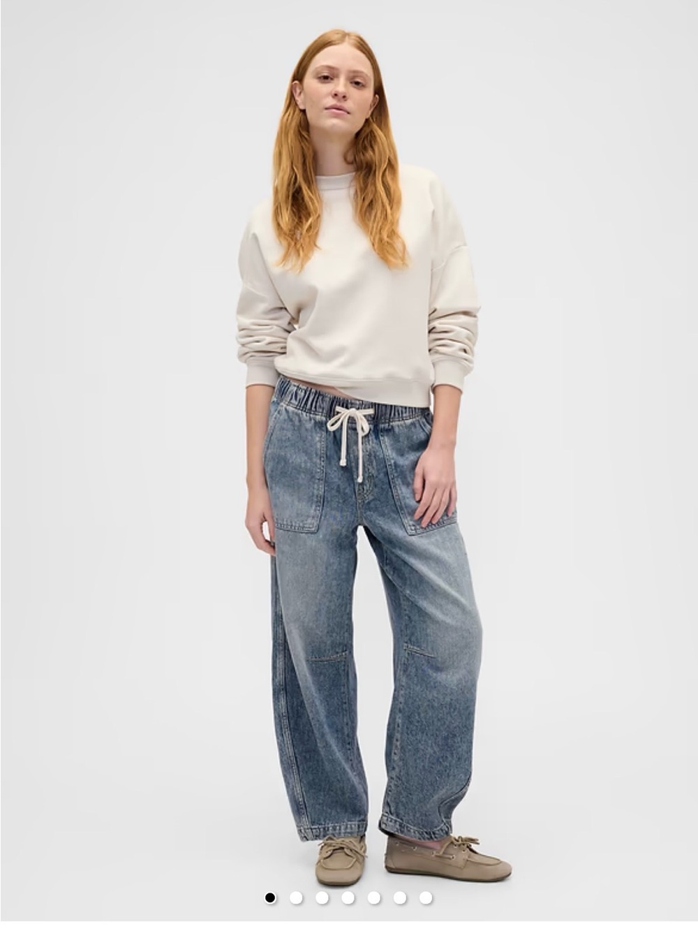 GAP Barrel-leg Drawstring Jeans